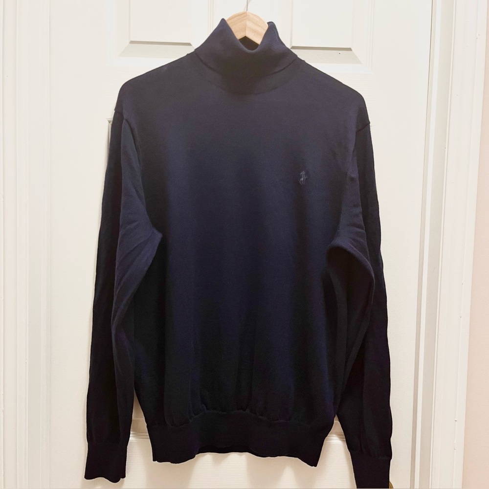 Polo Ralph Lauren Merino Wool Turtleneck Sweater Navy Blue XL